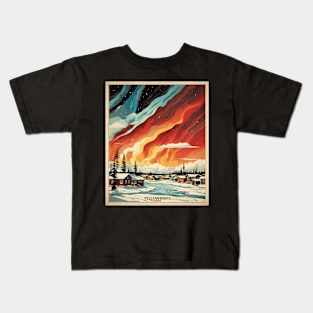 Yellowknife Vintage Poster Tourism Kids T-Shirt